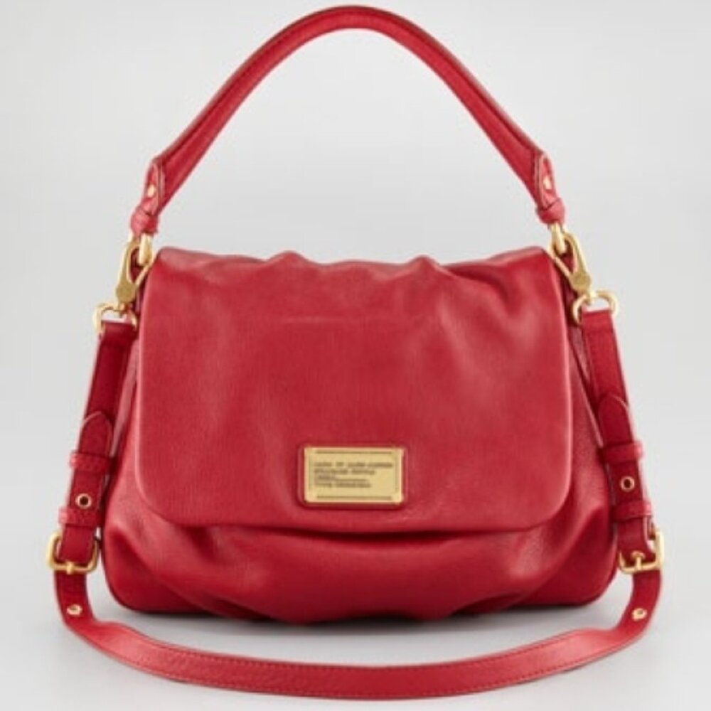 MARC BY MARC JACOBS Orange Leather Satchel Shiny Classic Q Lil Ukita